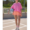 Women's oversized cotton short sleeve t shirts crew neck cropped sports tees