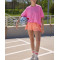 Women's oversized cotton short sleeve t shirts crew neck cropped sports tees