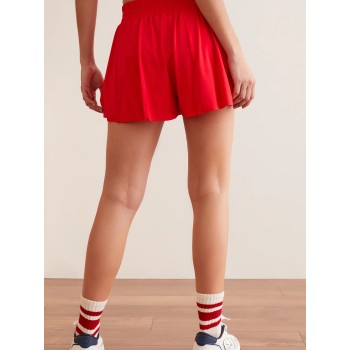 Women's high waist flowy shorts lightweight 2 in 1 running shorts with adjustable waist