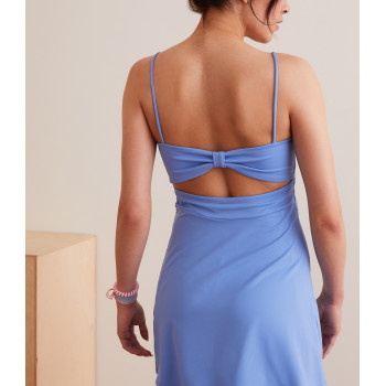 Women's scoop neck buttery soft spaghetti strap hollow back athletic dress