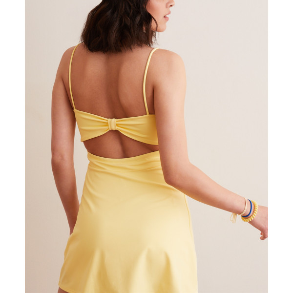 Women's scoop neck buttery soft spaghetti strap hollow back athletic dress
