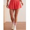 Women's 2 in 1 woven shorts with side pockets mid rise flowy running shorts with pockets
