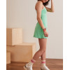 New arrival hollow back color block tennis dress built in bra one piece double strap A line sporty dress