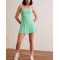 New arrival hollow back color block tennis dress built in bra one piece double strap A line sporty dress