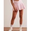 Crossover waistband flattering active skirts with built in shorts