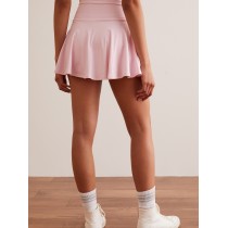 Crossover waistband flattering active skirts with built in shorts