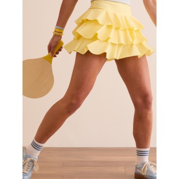Women's high waist athletic ruffle skorts cute tennis skirts with built in shorts