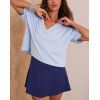 Women's loose fit V neck cropped tees lightweight cotton short sleeve t shirts