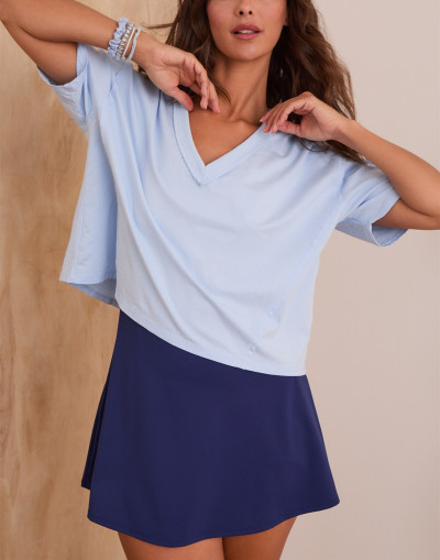 Women's loose fit V neck cropped tees lightweight cotton short sleeve t shirts