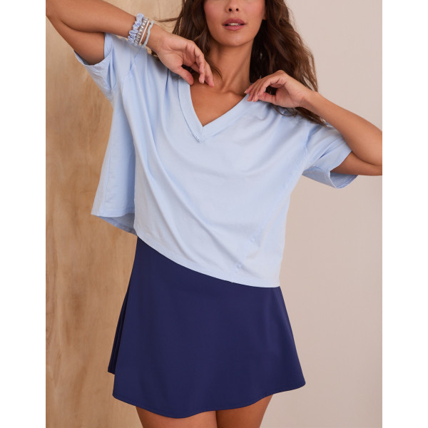 Women's loose fit V neck cropped tees lightweight cotton short sleeve t shirts