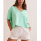 Women's loose fit V neck cropped tees lightweight cotton short sleeve t shirts