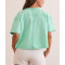 Women's loose fit V neck cropped tees lightweight cotton short sleeve t shirts