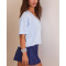 Women's loose fit V neck cropped tees lightweight cotton short sleeve t shirts