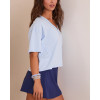 Women's loose fit V neck cropped tees lightweight cotton short sleeve t shirts