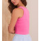 Women's square neck ribbed tank racerback wide strap workout tank with removable padding