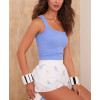 Women's square neck ribbed tank racerback wide strap workout tank with removable padding