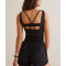 Women's cut out short length onesie lightweight scoop neck back crisscross jumpsuits