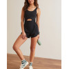Women's cut out short length onesie lightweight scoop neck back crisscross jumpsuits