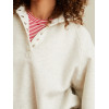 Women's relaxed fit stand collar puff shoulder button sweatshirts