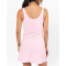 V neck hot pink active dress with built in shorts padded one piece tennis dress