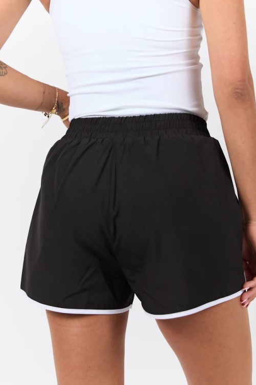Women's new piping shorts with side pockets elastic waist running shorts