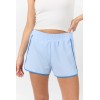 Women's new piping shorts with side pockets elastic waist running shorts