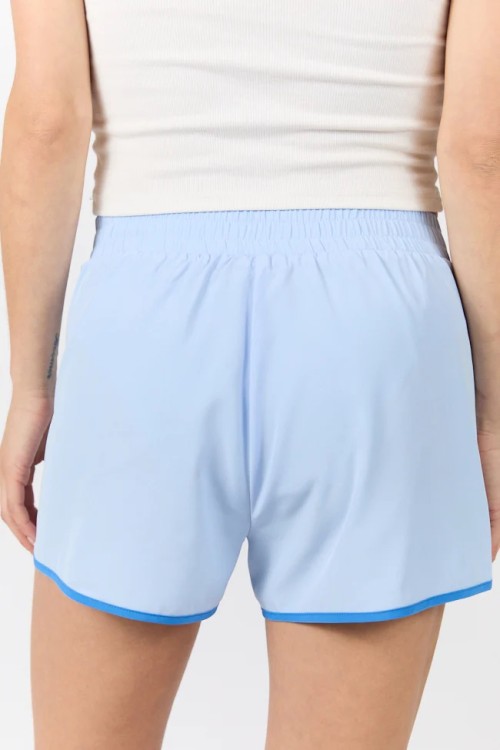 Women's new piping shorts with side pockets elastic waist running shorts