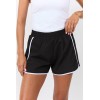 Women's new piping shorts with side pockets elastic waist running shorts