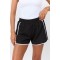 Women's new piping shorts with side pockets elastic waist running shorts