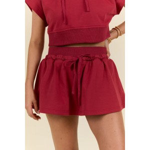 Women cotton fleece skirts with built in shorts new arrival lounge skirts