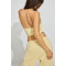 Women's built in bra halter sports tank sleeveless cropped top nylon spandex workout bra top