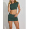 Women's low rise micro skirts with built in shorts ultra soft nylon spandex 2 in 1 tennis skorts