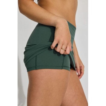 Women's low rise micro skirts with built in shorts ultra soft nylon spandex 2 in 1 tennis skorts