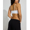 Women's minimal square scoop neck sports bra with adjustable straps