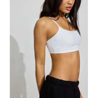 Women's minimal square scoop neck sports bra with adjustable straps