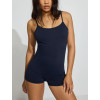 Women's scoop neck backless short onesie padded adjustable straps fitness jumpsuits