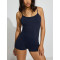 Women's scoop neck backless short onesie padded adjustable straps fitness jumpsuits