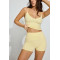 Women's high waist no front seam booty shorts curved seam biker shorts