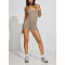 V neck sexy spaghetti strap one piece fitness romper with removable paddings Y shape open back yoga jumpsuits