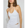 Women's new arrival V neck spaghetti strap cami top with removable padding T back sports crop