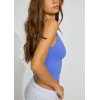 Women's contrast color v neck cami tops basic style yoga crop with removable padding