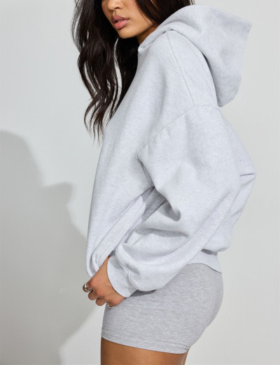 Women's heavy weight cotton fleece hoodies relaxed fit versatile sweatshirts with hood
