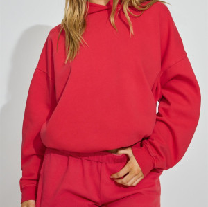 Women's heavy weight cotton fleece hoodies relaxed fit versatile sweatshirts with hood