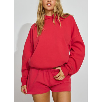 Women's heavy weight cotton fleece hoodies relaxed fit versatile sweatshirts with hood