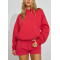 Women's heavy weight cotton fleece hoodies relaxed fit versatile sweatshirts with hood