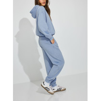 Women's cotton fleece sweatpants with side pockets elastic waist running joggers