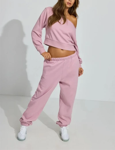 Women's cotton fleece sweatpants with side pockets elastic waist running joggers