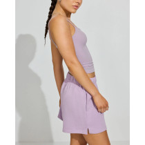 Women's high rise french terry cotton shorts with pockets side split lounge shorts