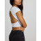 Women's open back cap sleeve t shirts crew neck crop tees