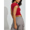 Women's square neck short sleeve crop tee versatile lightweight active t shirts
